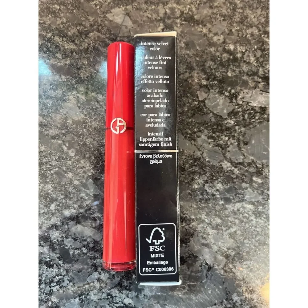 Giorgio Armani Red Lipstick Lip Maestro 416 Scarletto Liquid Velvet Lipstick
